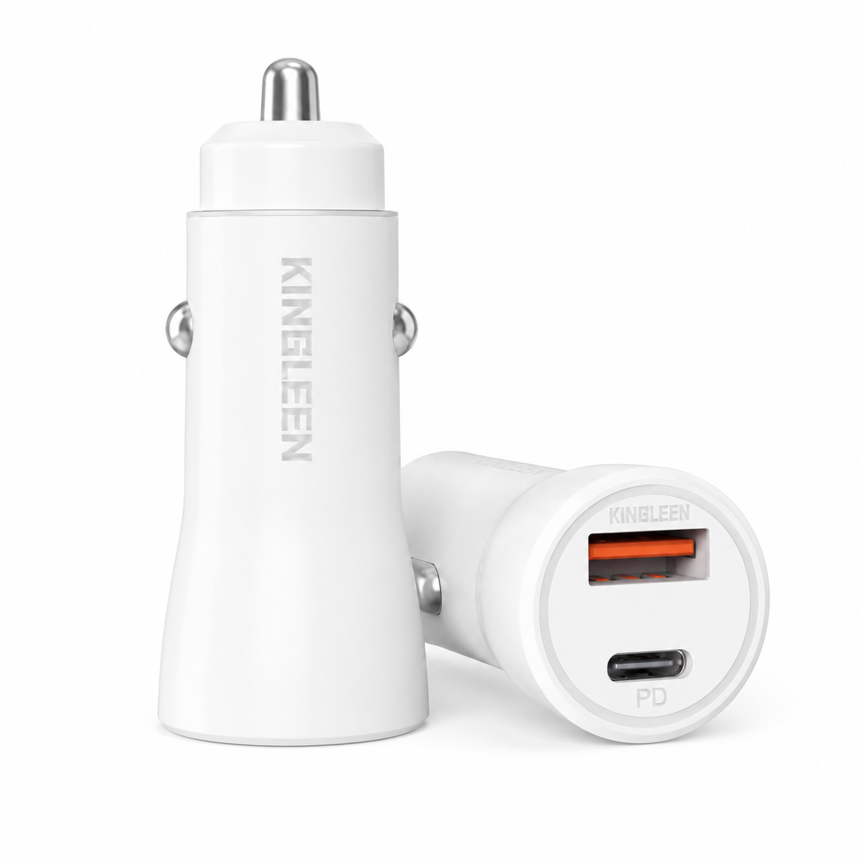 CARGADOR DE VEHÍCULO 2 USB MÁS CABLE TIPO-C KINGLEEN C921 38W CARGA RÁPIDA