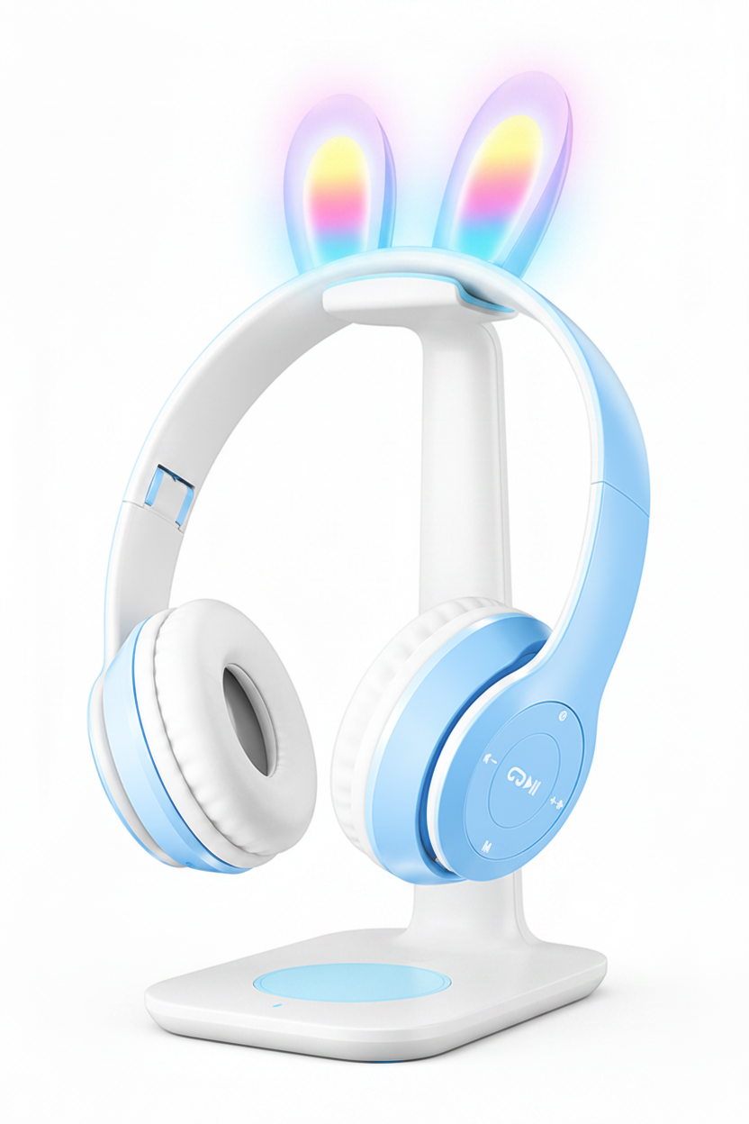 AUDÍFONOS BLUETOOTH P47R CON OREJAS DE GATO