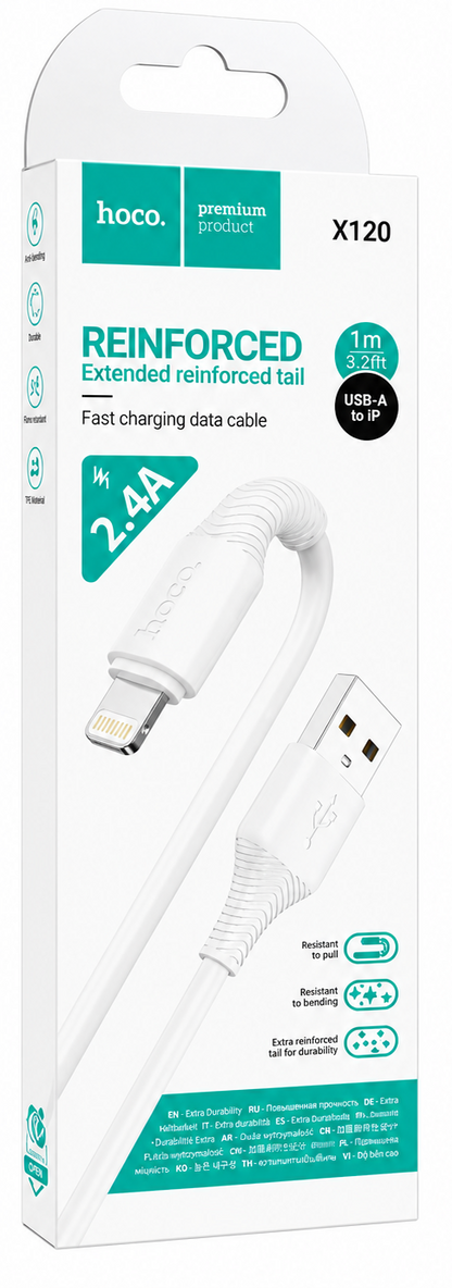 CABLE IPHONE 2.4A REFORZADO HOCO X120