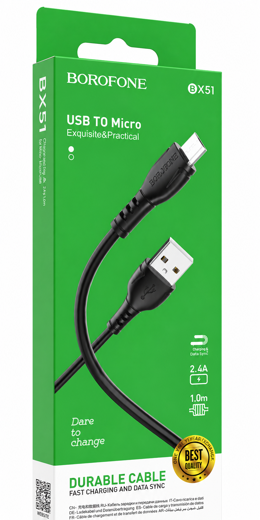 CABLE MICRO USB BOROFONE BX51 TRIUMPH 2.4A