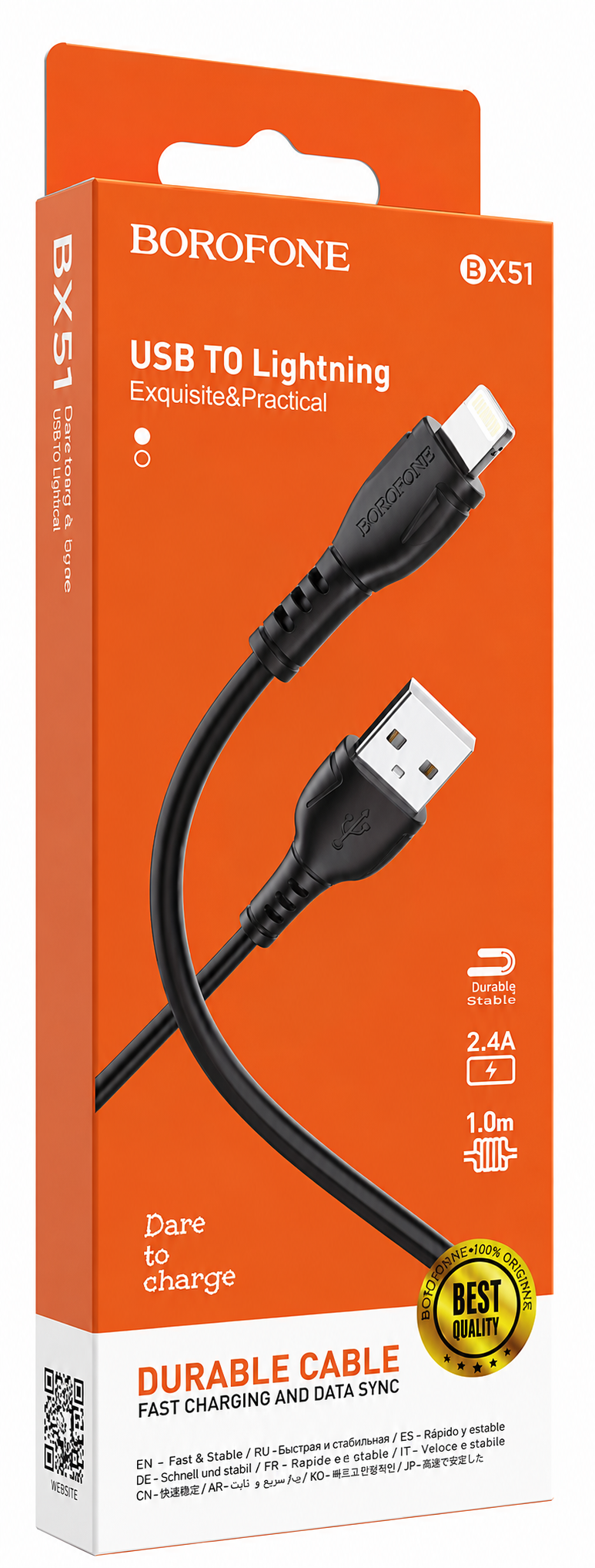 CABLE TIPO IPHONE BOROFONE BX51 TRIUMPH 2.4A