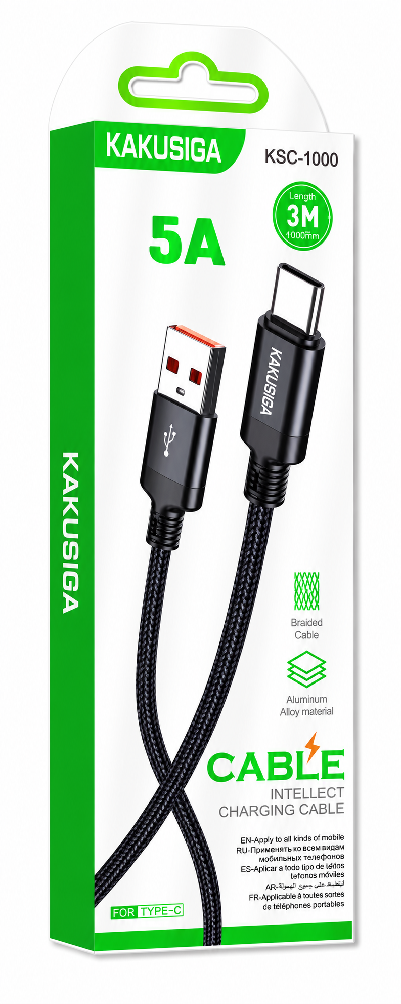 CABLE TIPO C 3 METROS KAKUSIGA KSC-1000 5A