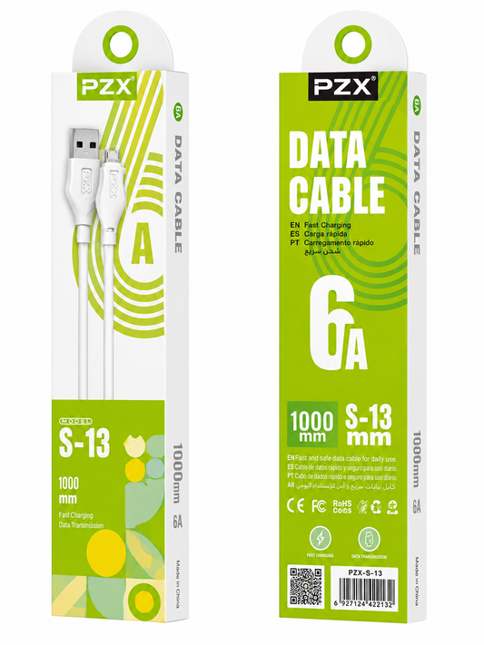 Cable MICRO USB PZX S-13 1M 6A