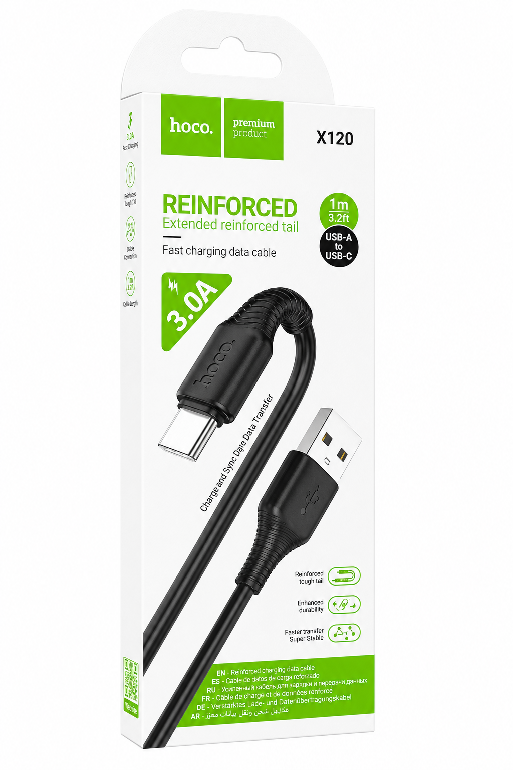 CABLE TIPO C 3A REFORZADO HOCO X120