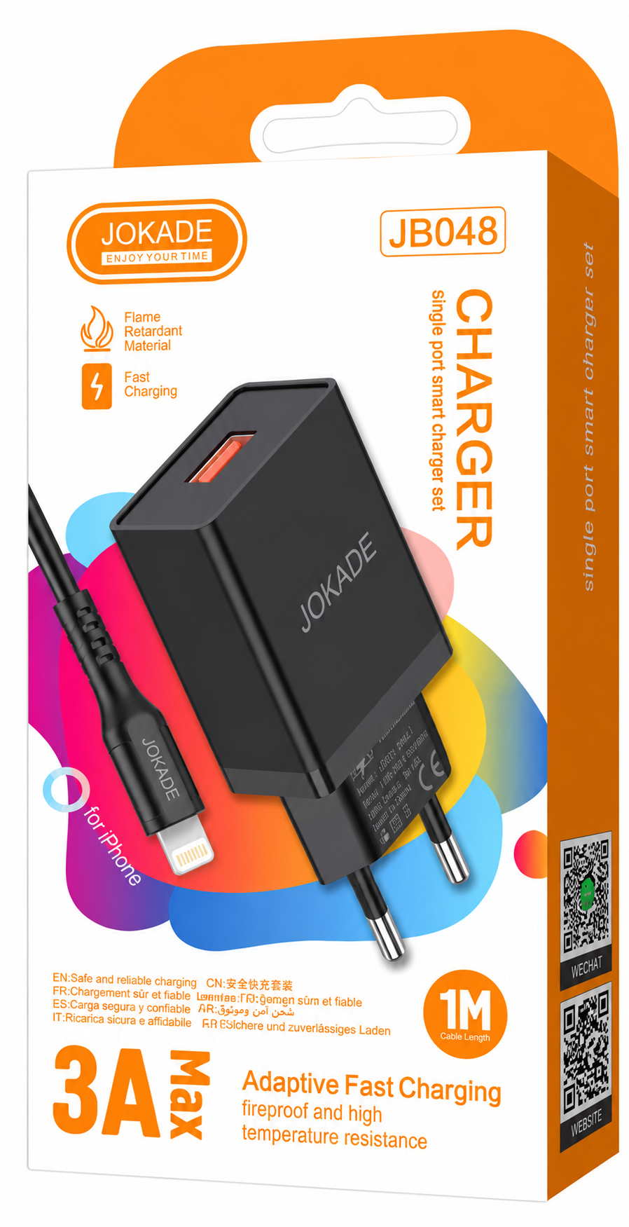 CARGADOR IPHONE 3A JOKADE JB04
