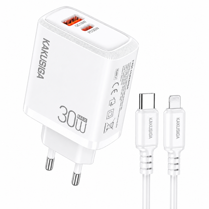 CARGADOR PD IPHONE 30W KAKUSIGA 1674