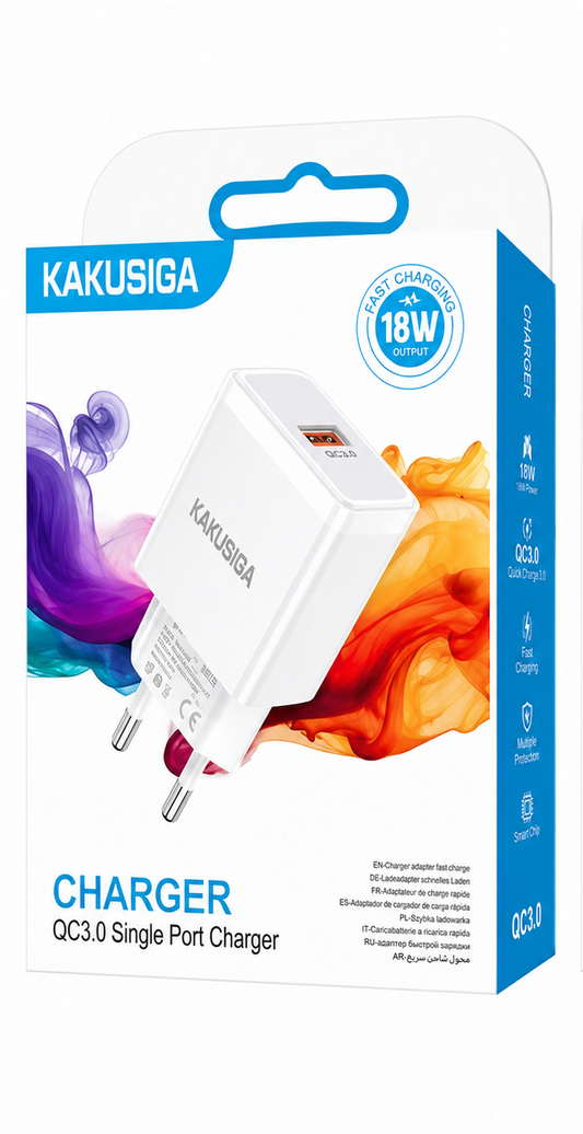 ADAPTADOR DE CARGA USB 18W QC3 KAKUSIGA KSC-675