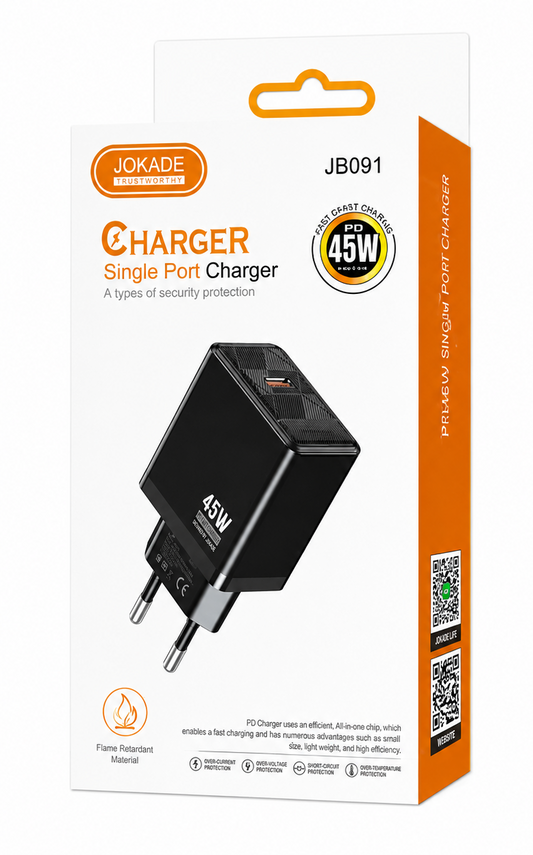ADAPTADOR DE CARGA PD TIPO C 45W CARGA RÁPIDA JOKADE JB049