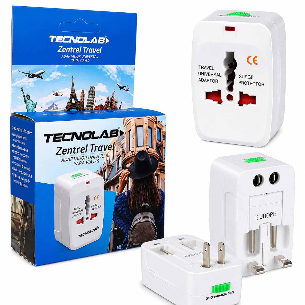 ADAPTADOR DE VIAJE UNIVERSAL TECNOLAB