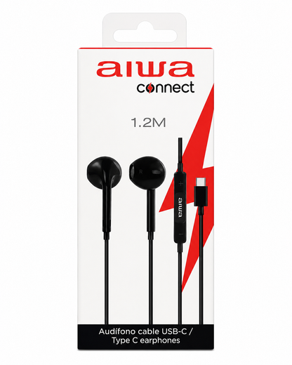 AUDÍFONOS TIPO C AIWA 1,2 METROS ORIGINAL