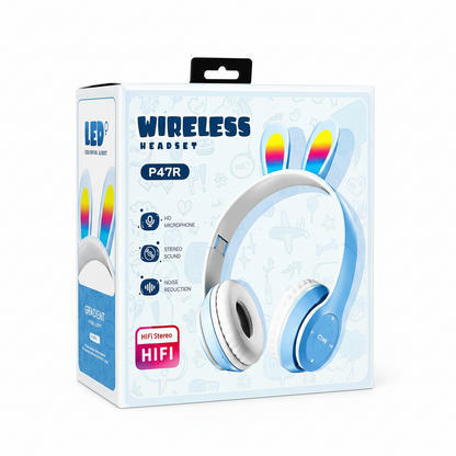 AUDÍFONOS BLUETOOTH P47R CON OREJAS DE GATO