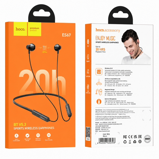 AUDÍFONOS BLUETOOTH HOCO ES67 NEGRO