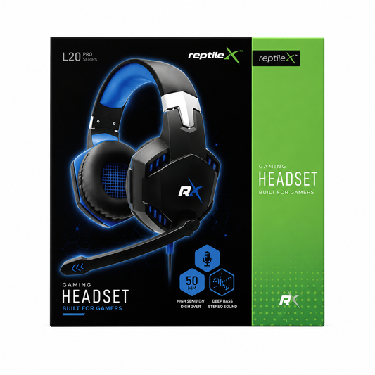 AUDÍFONOS GAMER CON CABLE RGB REPTILEX RX0014BL CON MICRÓFONO