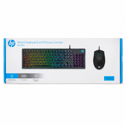 COMBO TECLADO GAMER + MOUSE HP KM300F RGB