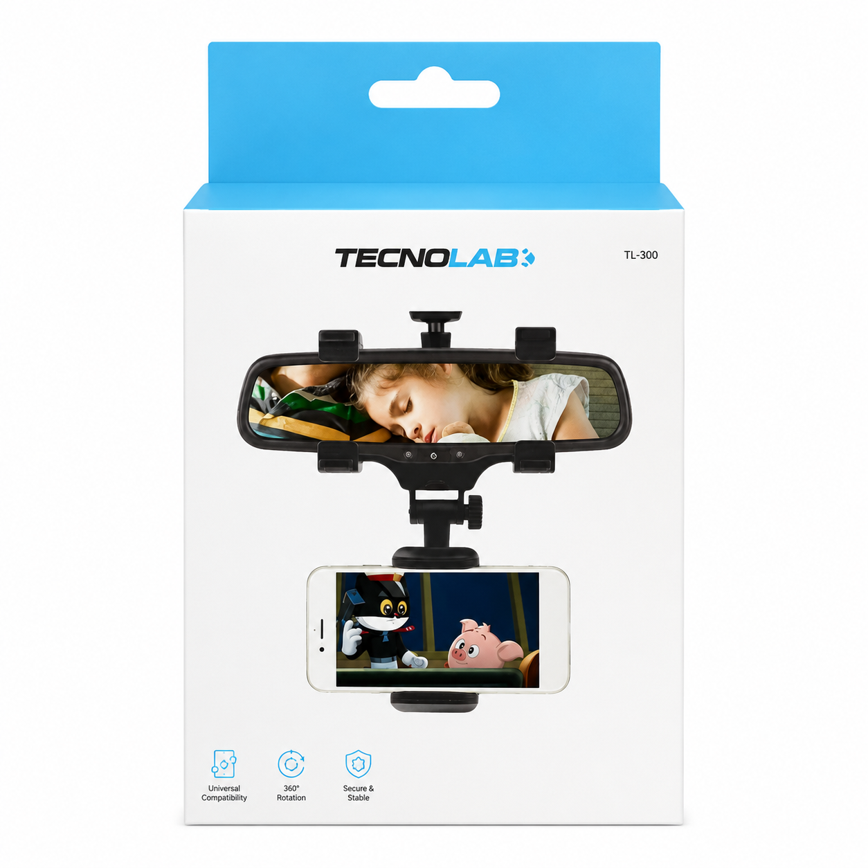 SOPORTE DE VEHÍCULO PARA CELULAR RETROVISOR TECNOLAB TL549