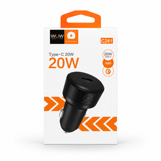 CARGADOR DE VEHÍCULO TIPO-C WUW C241 20W CARGA RÁPIDA
