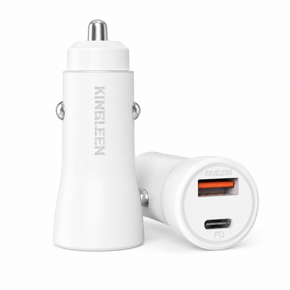 CARGADOR DE VEHÍCULO 2 USB MÁS CABLE TIPO-C KINGLEEN C921 38W CARGA RÁPIDA