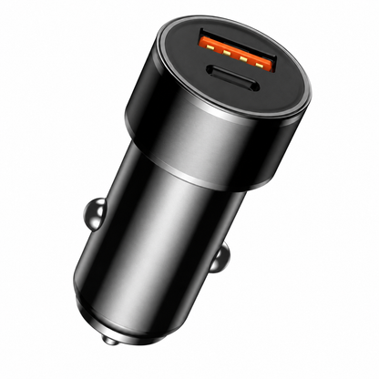 CARGADOR DE VEHÍCULO TIPO-C MÁS USB 38W CARGA RÁPIDA