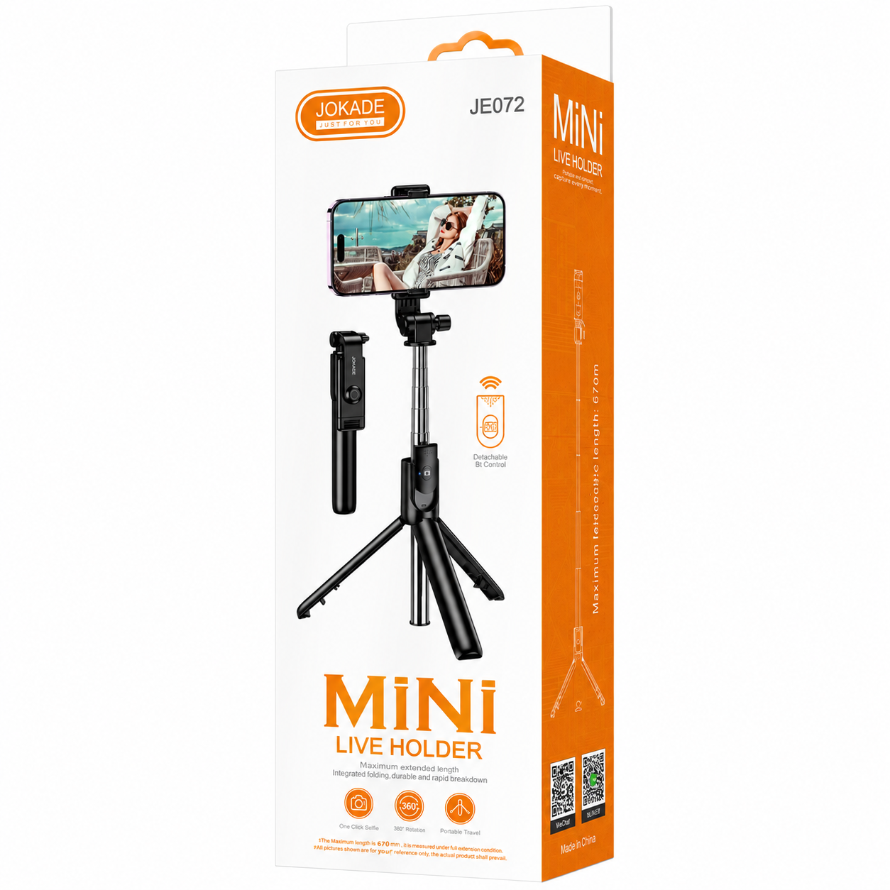 BASTÓN SELFIE BLUETOOTH CON TRÍPODE WOYOU JE072