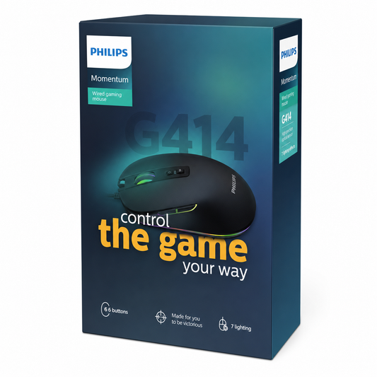 MOUSE GAMER CON CABLE PHILIPS MOMENTUM G414 ORIGINAL