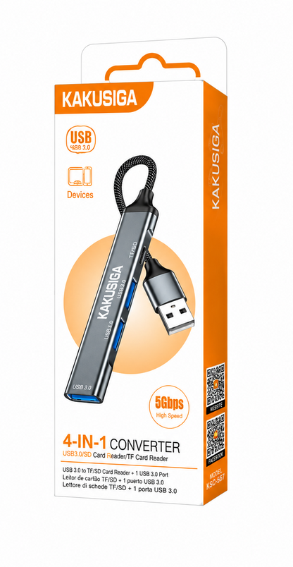 HUB USB DE 3 PUERTOS KAKUSIGA KSC-1416 GUOZHI