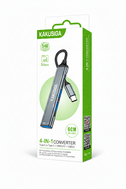 HUB USB TIPO-C DE 3 PUERTOS KAKUSIGA KSC-1417