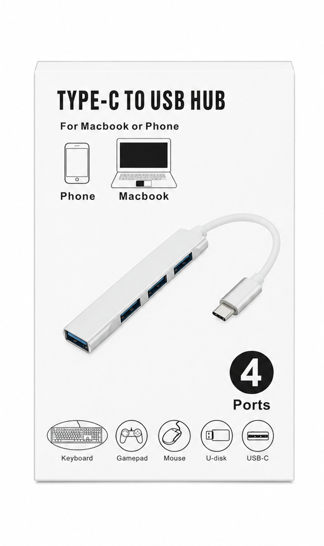 HUB USB TIPO-C DE 3 PUERTOS ZM