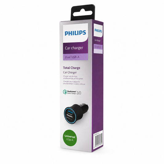 CARGADOR DE VEHÍCULO PHILIPS 18W FAST CHARGER