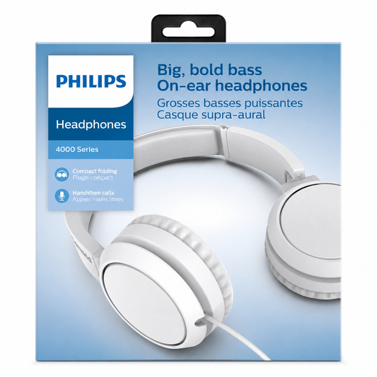 AUDÍFONOS CON CABLE PHILIPS 4000 SERIES BLANCO