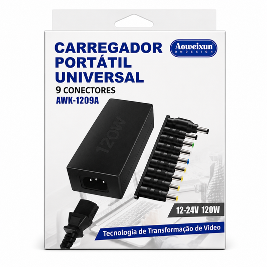 CARGADOR UNIVERSAL PARA NOTEBOOK AOWEIXUN 120W 9 CONECTORES