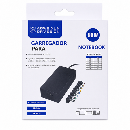 CARGADOR UNIVERSAL PARA NOTEBOOK 96W