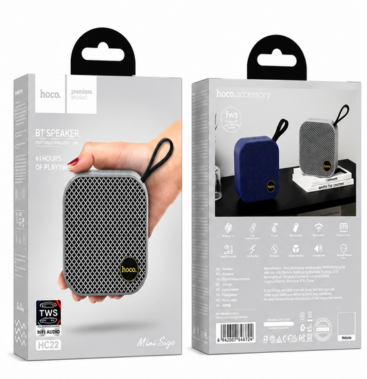 PARLANTE BLUETOOTH HOCO HC22 GRIS
