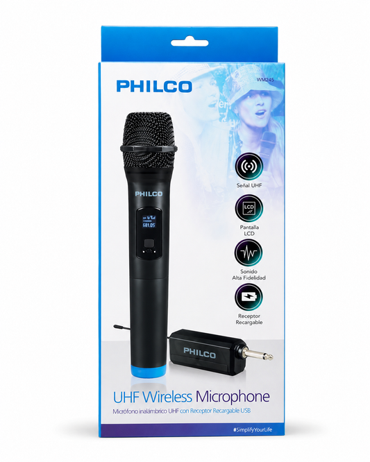 MICRÓFONO INALÁMBRICO PHILCO WM245 UHF