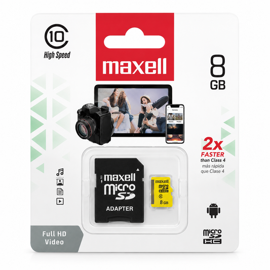 TARJETA SD MAXELL 8 GB CLASE 10