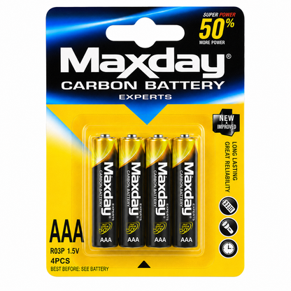 PILAS AAA MAXDAY BLÍSTER 4 UNIDADES