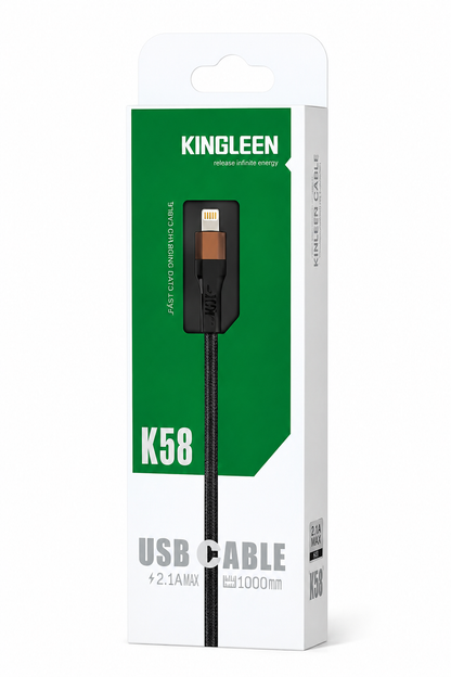 CABLE TIPO IPHONE KINGLEEN K58 2M 2.1A