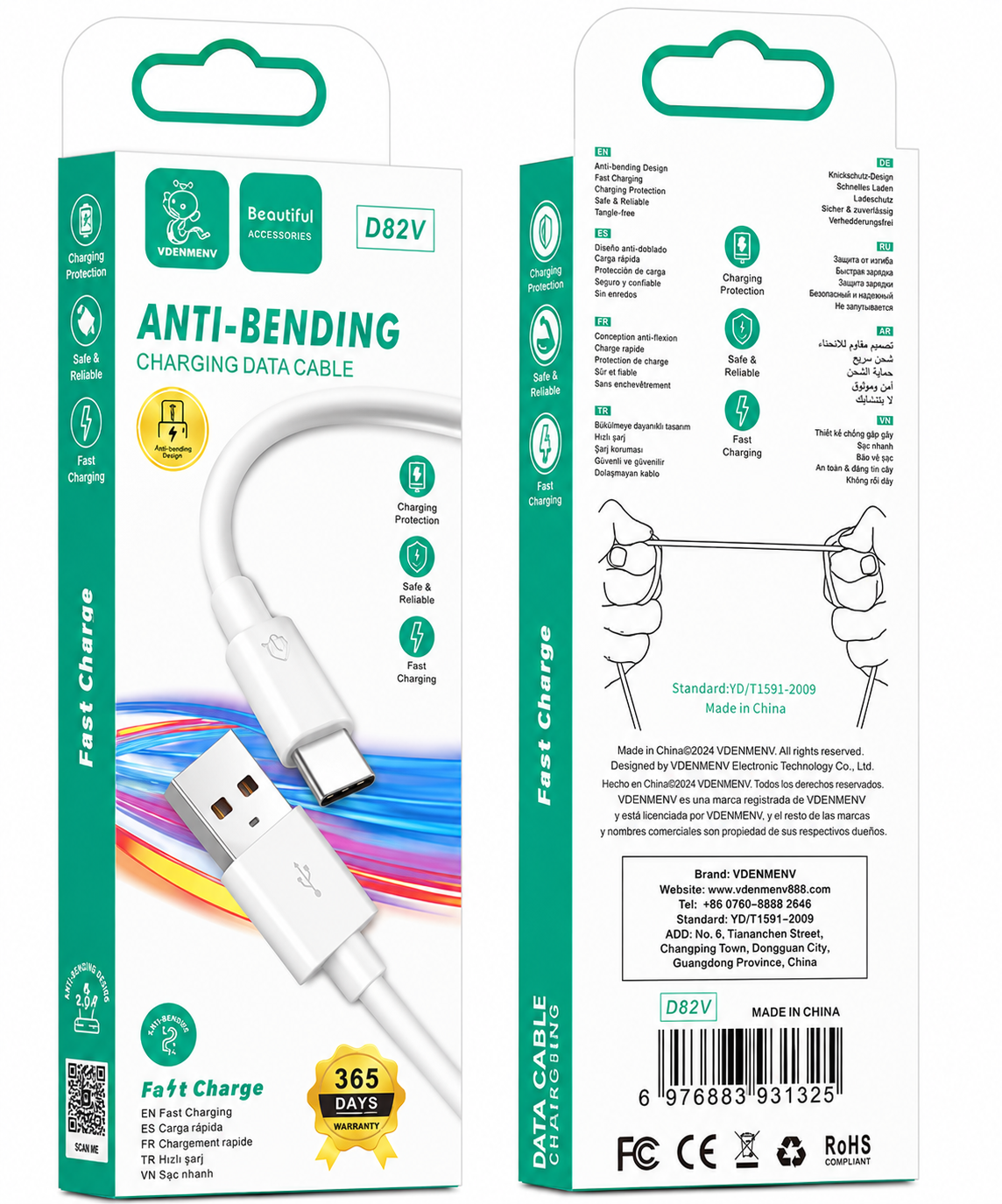 Cable Micro USB Vdenmenv 1M 6A