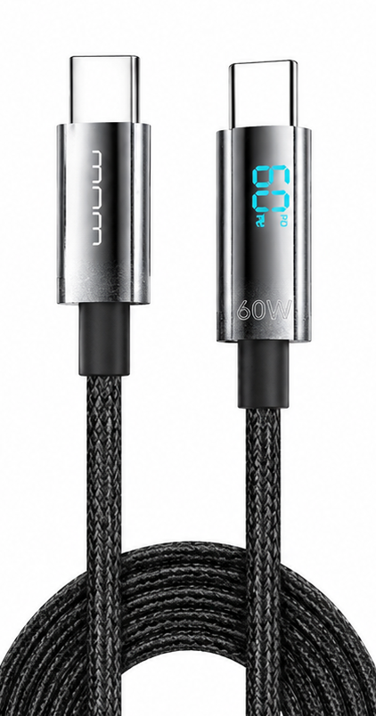 CABLE TIPO C A TIPO C 60W CON VISOR LED WUW X214