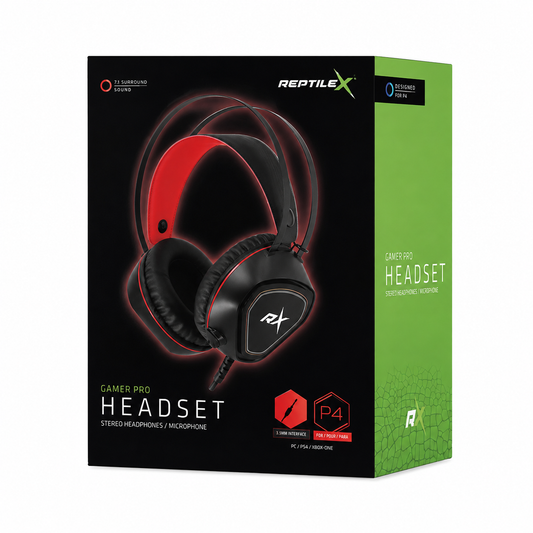 AUDÍFONOS GAMER CON CABLE RGB REPTILEX RX0011 CON MICRÓFONO