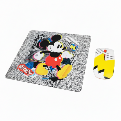 MOUSE INALÁMBRICO MICKEY MOUSE ORIGINAL MÁS MOUSE PAD